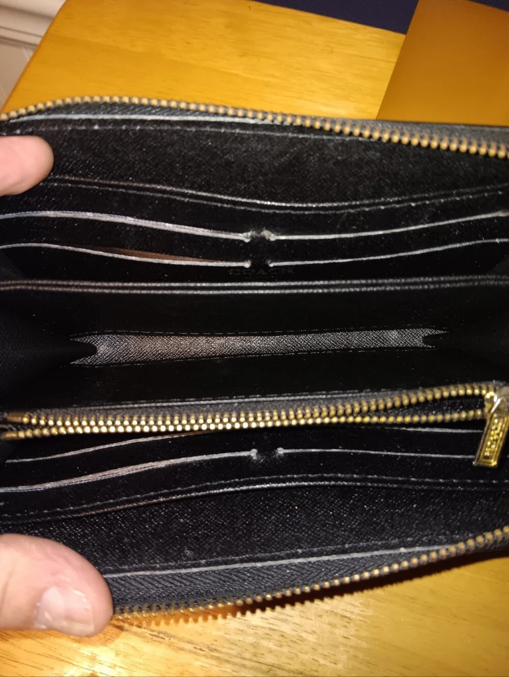 Coach Monogram Signature Zip Wallet